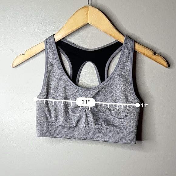 Aerie Real Me Lightly Lined Scoop Neck Sports Bra - Gray - Size Small - Picture 2 of 4